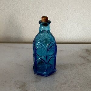 Wheaton Blue Glass Bottle with Cork